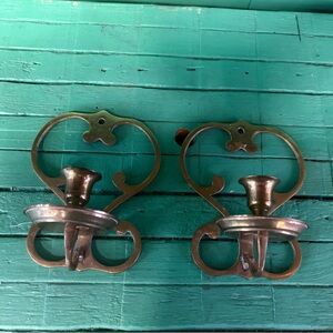 Vintage Brass Wall Candle Holders